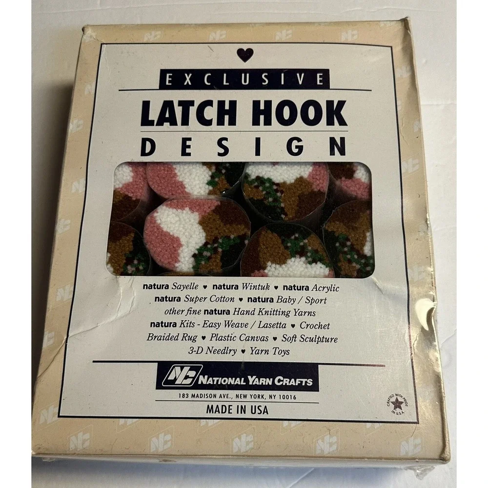 National Yarn Crafts Latch Hook Kit Victorian Roses R877 Made in USA 1988 New